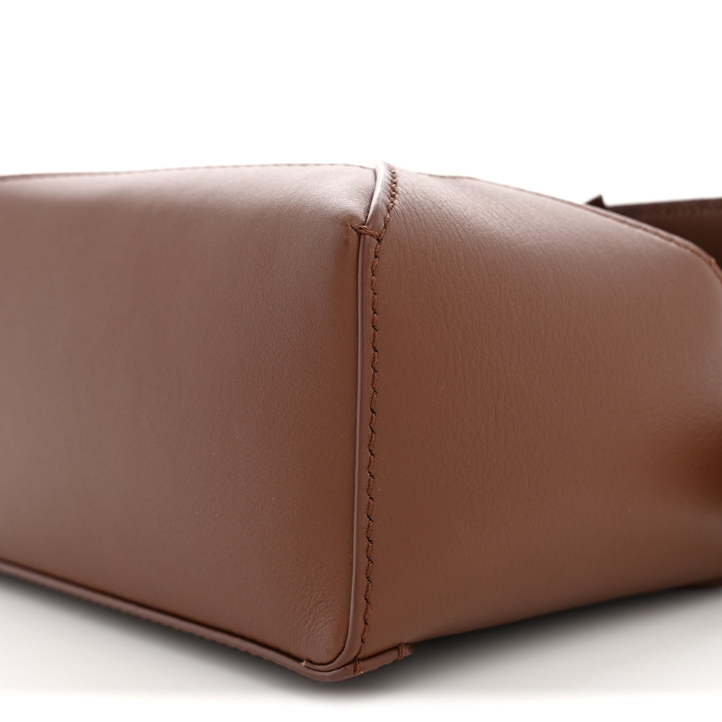 X SUNA FUJITA Satin Calfskin Mini Hamster Puzzle Edge Bag Havana