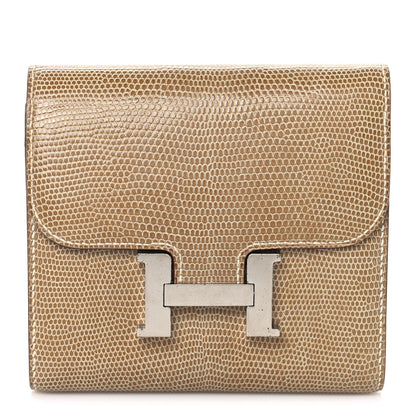 Hermes Lizard Niloticus Constance Short Wallet Ficelle 1 of 8