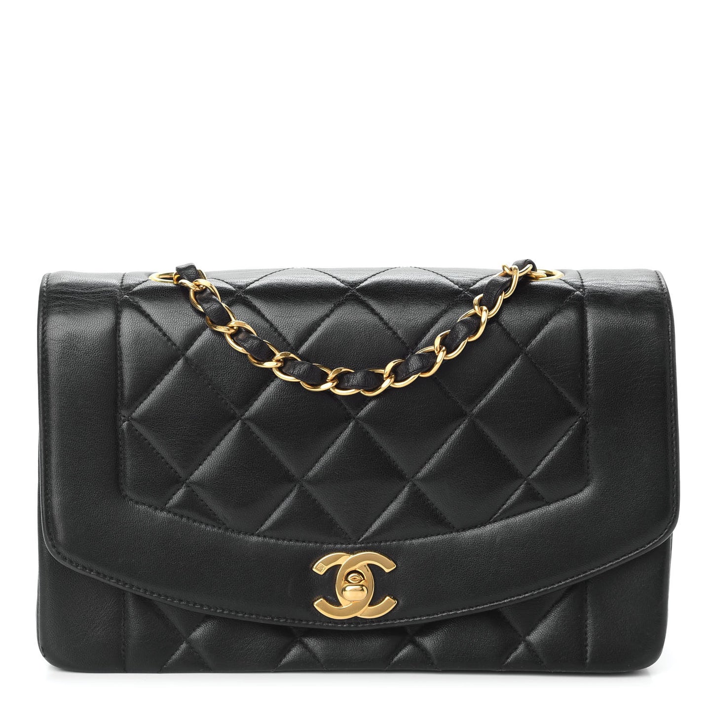 Lambskin Quilted Small Single Flap Black