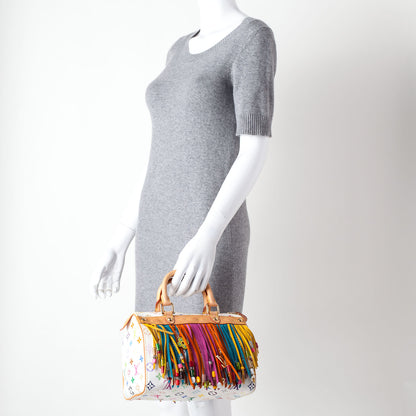 Louis Vuitton Monogram Multicolor Fringe Speedy 25 White 2 of 9