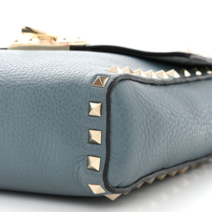 Valentino Garavani Pebbled Calfskin Rockstud Flip Lock Flap Messenger Bag Amadeus 9 of 13