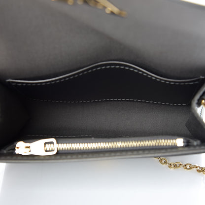 Louis Vuitton Patent Louise PM Chain Clutch Gris Metal 5 of 8