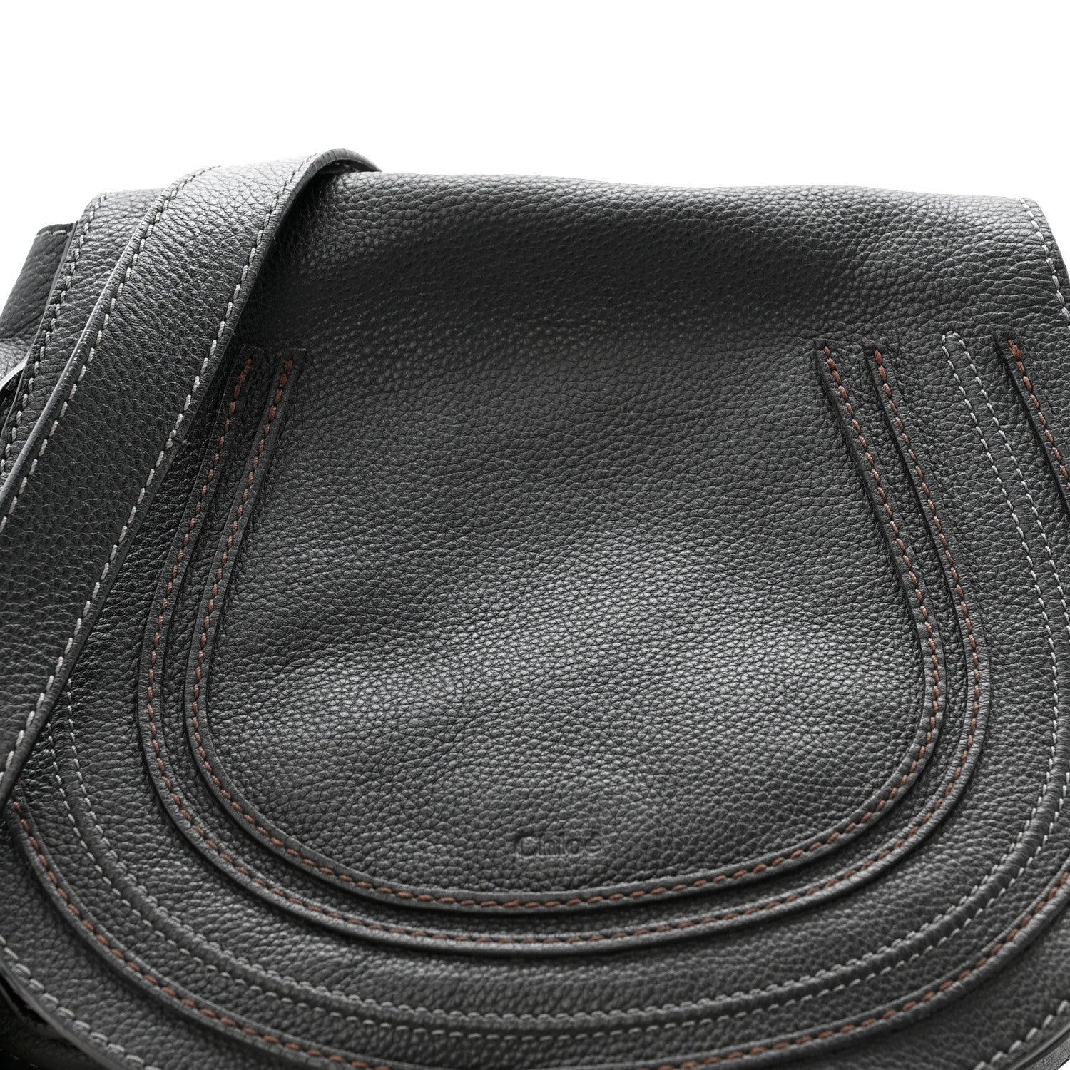 Chloe Grained Calfskin Medium Marcie Saddle Bag Black 8 of 19
