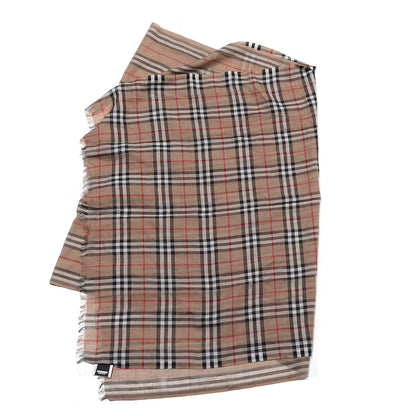 Burberry Wool Silk Icon Stripe Vintage Check Lightweight Scarf Archive Beige 2 of 5