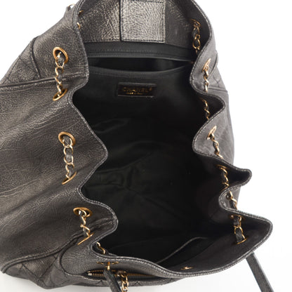 Chanel Iridescent Grained Calfskin Stitched Accordion Tote Dark Grey 5 of 7