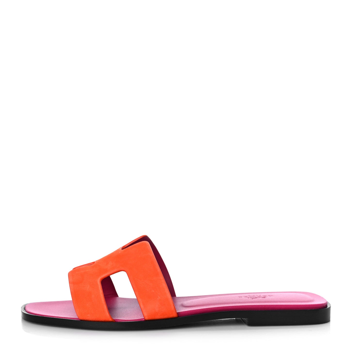 Suede Goatskin Oran Sandals 39 Orange Synthetique
