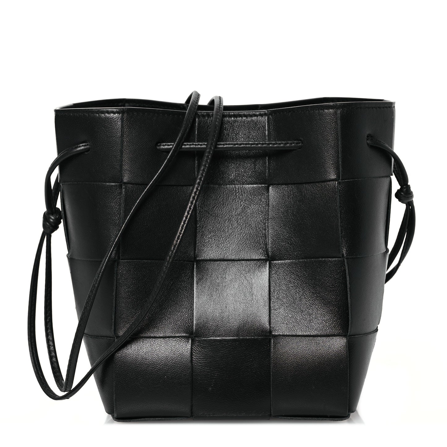 Nappa Maxi Intrecciato Small Cassette Bucket Bag Black