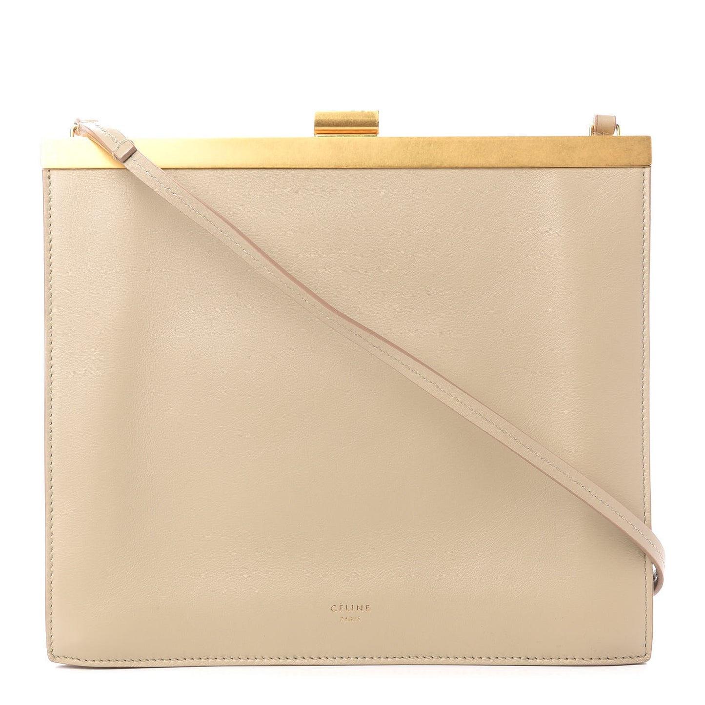 Smooth Calfskin Mini Clasp Bag Beige