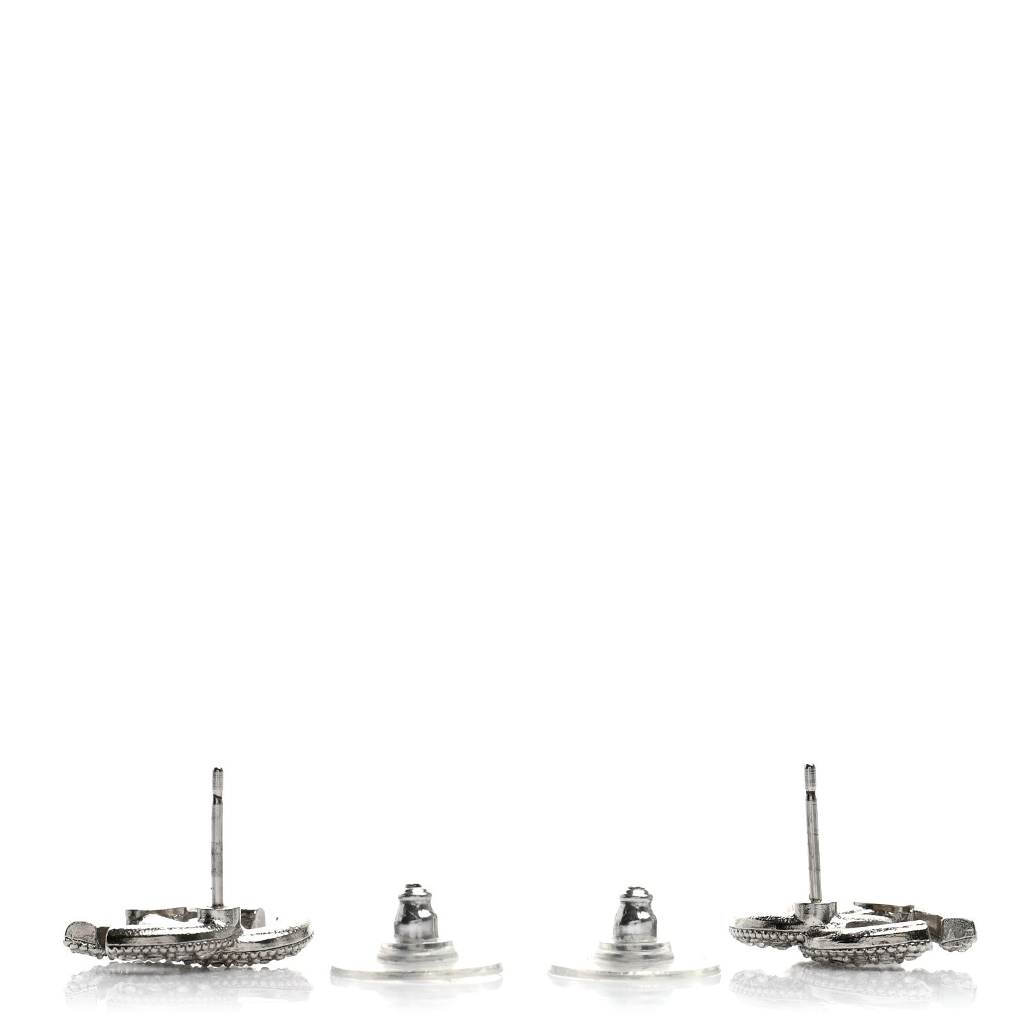 Chanel Crystal CC Earrings Silver 3 of 4