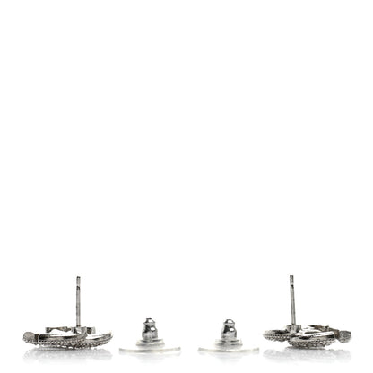 Chanel Crystal CC Earrings Silver 3 of 4