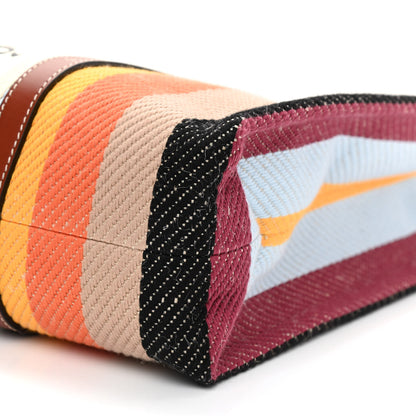 Chloe Cotton Calfskin Large Woody Striped Tote Multicolor 9 of 9