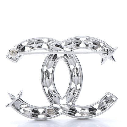 Chanel Crystal Starfall CC Brooch Silver 3 of 5