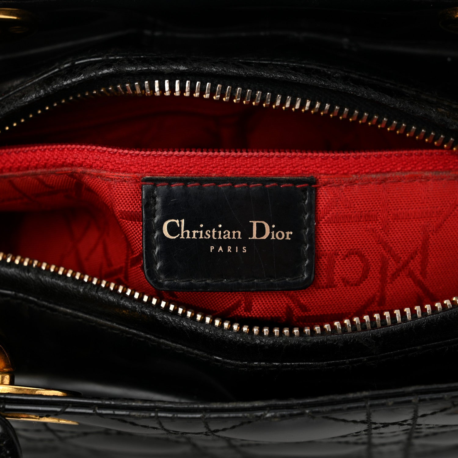 Christian Dior Glazed Calfskin Cannage Medium Lady Dior Black 6 of 12
