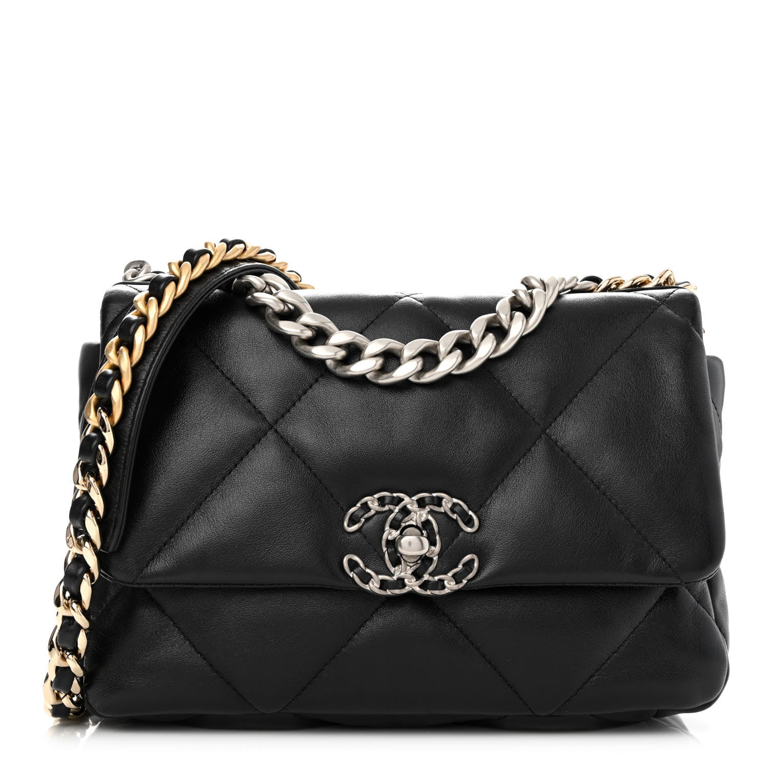 Chanel Lambskin Quilted Medium Chanel 19 Flap Black 1 of 12