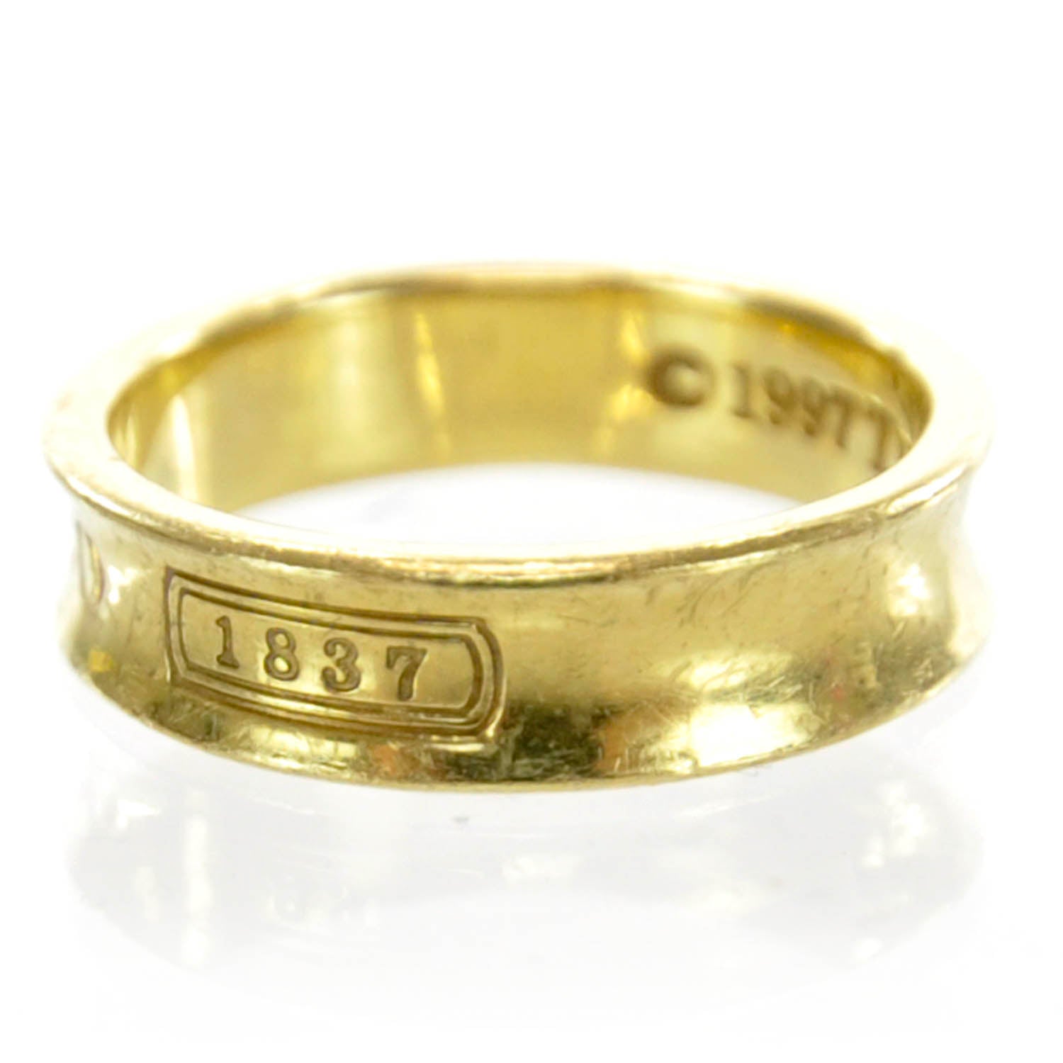 Tiffany 18k Yellow Gold 1837 Ring Size 10 3 of 5