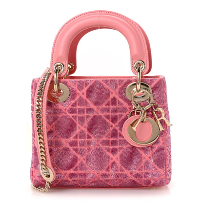 Christian Dior Lambskin Cannage Beaded Embroidered Mini Lady Dior Light Pink 1 of 10