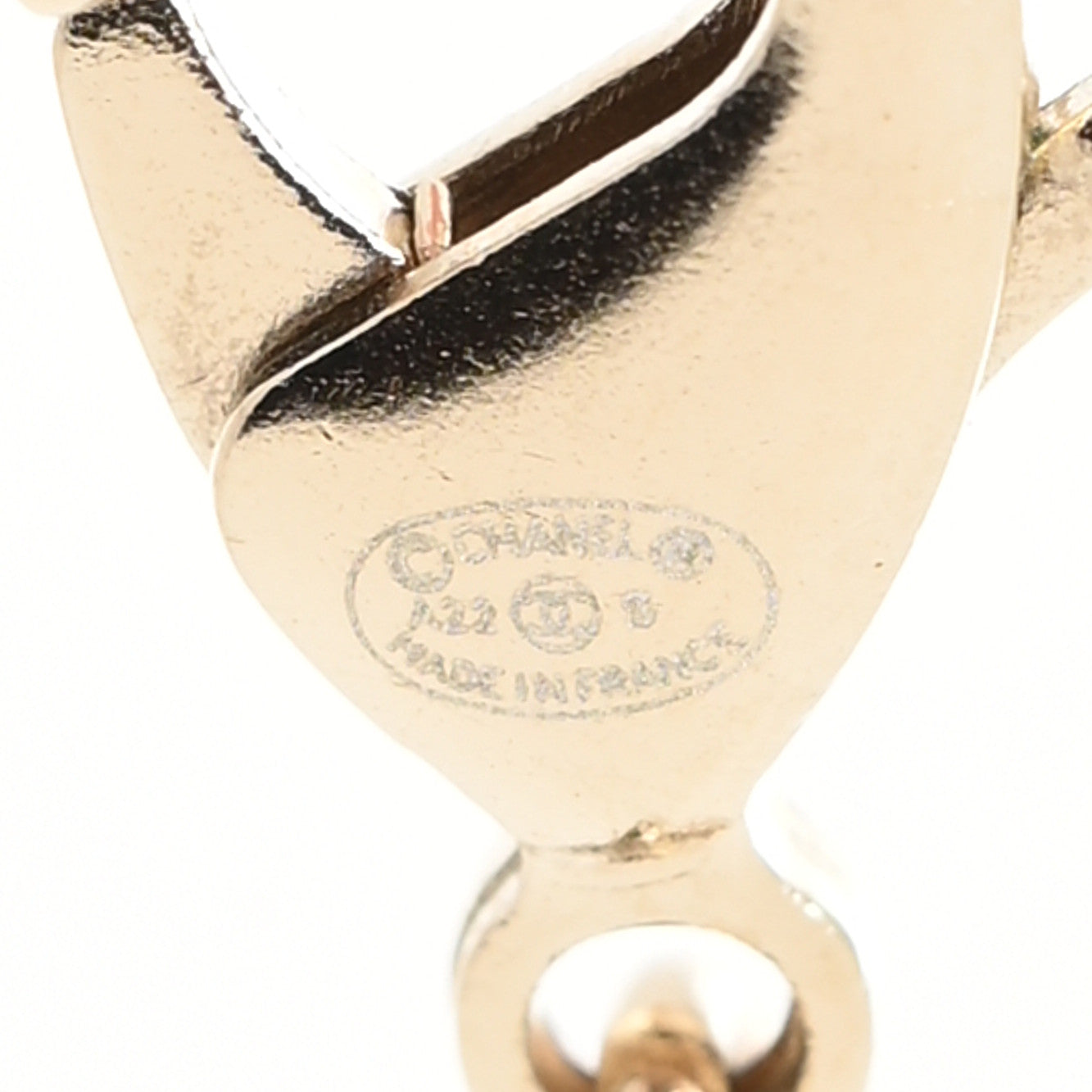 Chanel Calfskin Pearl Metal CC Bow Necklace Gold White Black 3 of 3