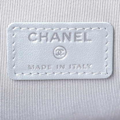 Chanel Iridescent Crumpled Calfskin CC Ripples Medium Cosmetic Case White 6 of 9