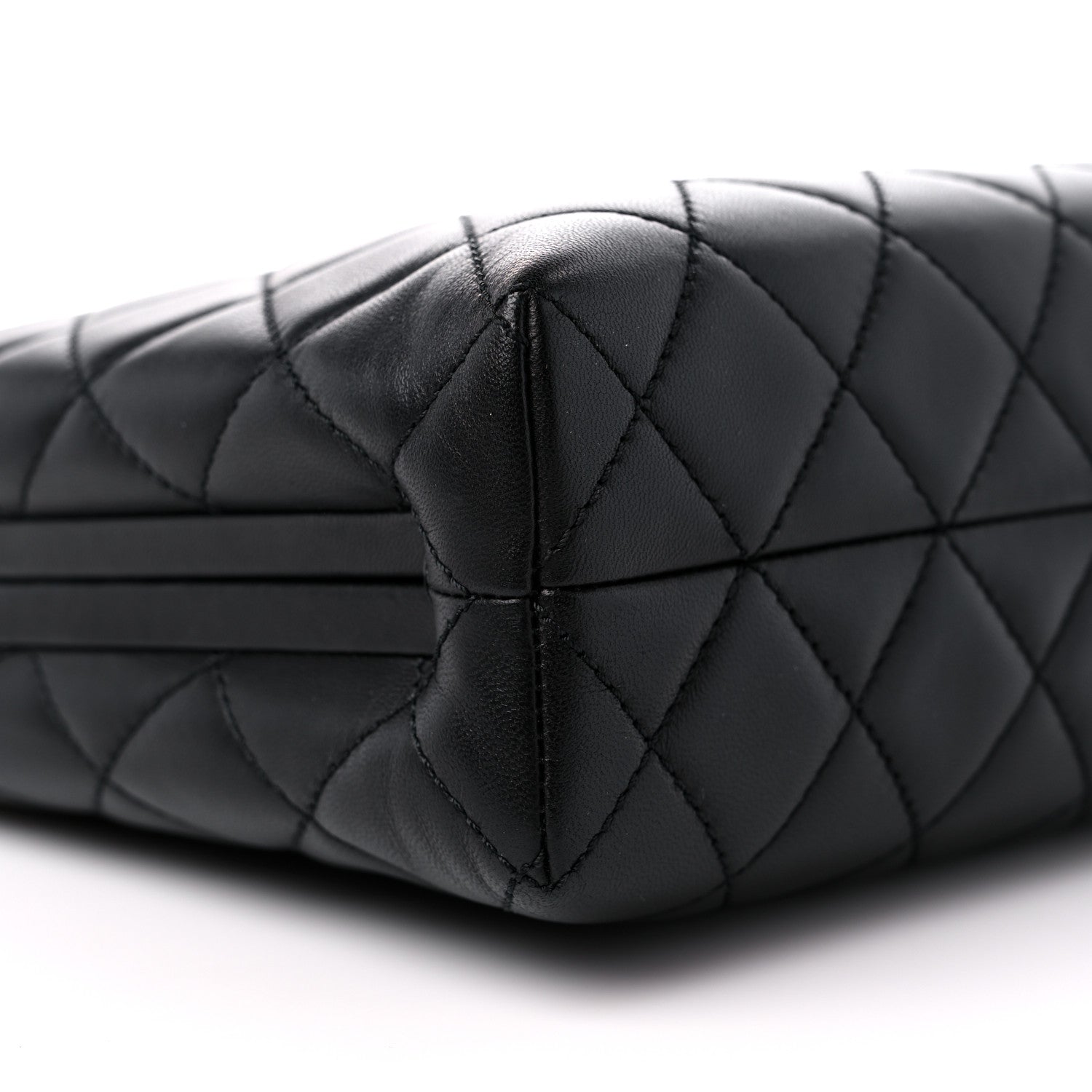 Chanel Lambskin Quilted Kisslock Minaudiere Black 8 of 10