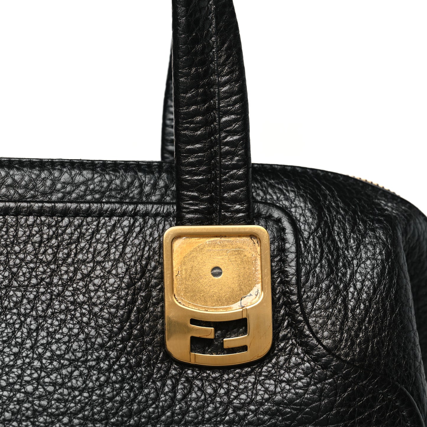 Pebbled Calfskin Small Chameleon Tote Black