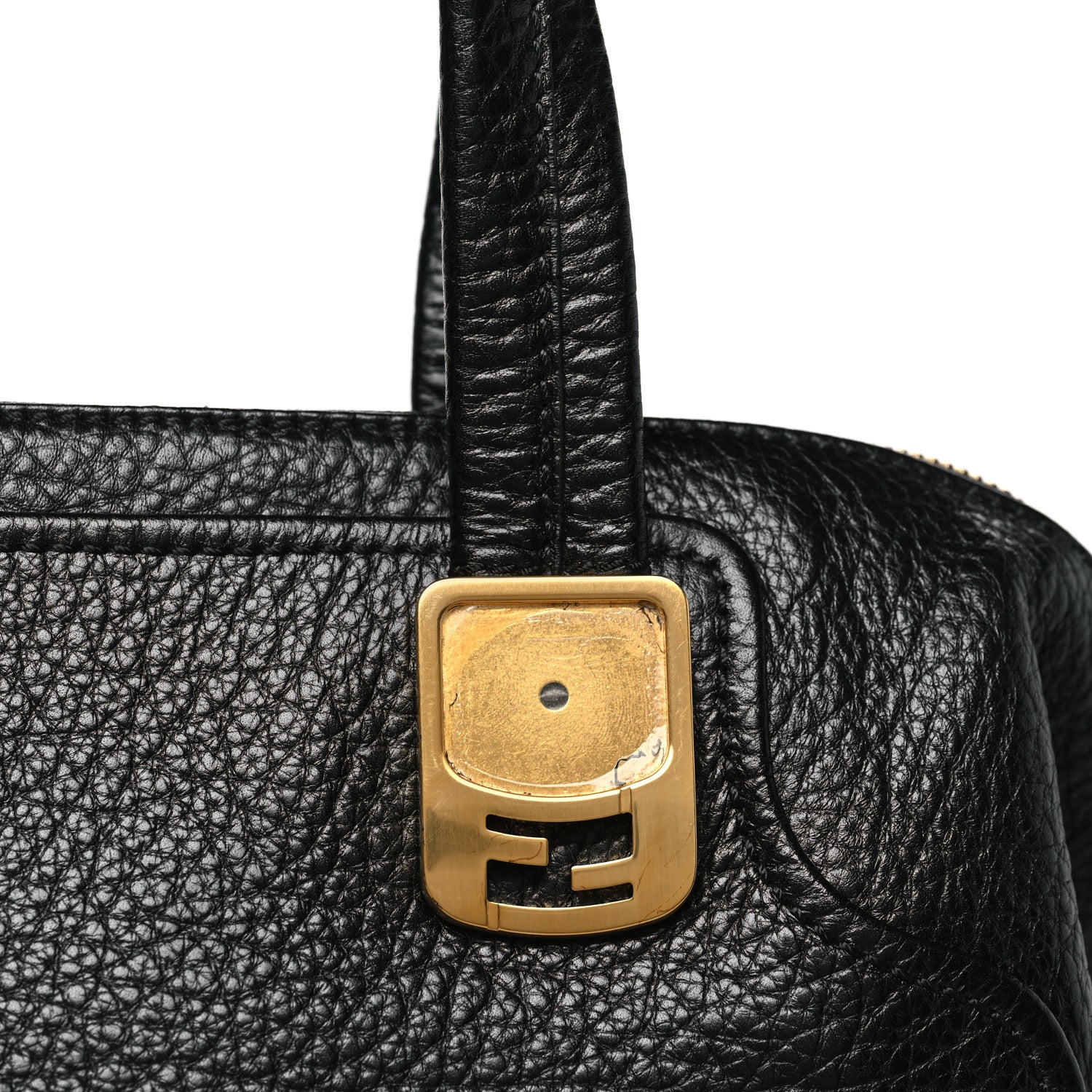 Fendi Pebbled Calfskin Small Chameleon Tote Black 11 of 11