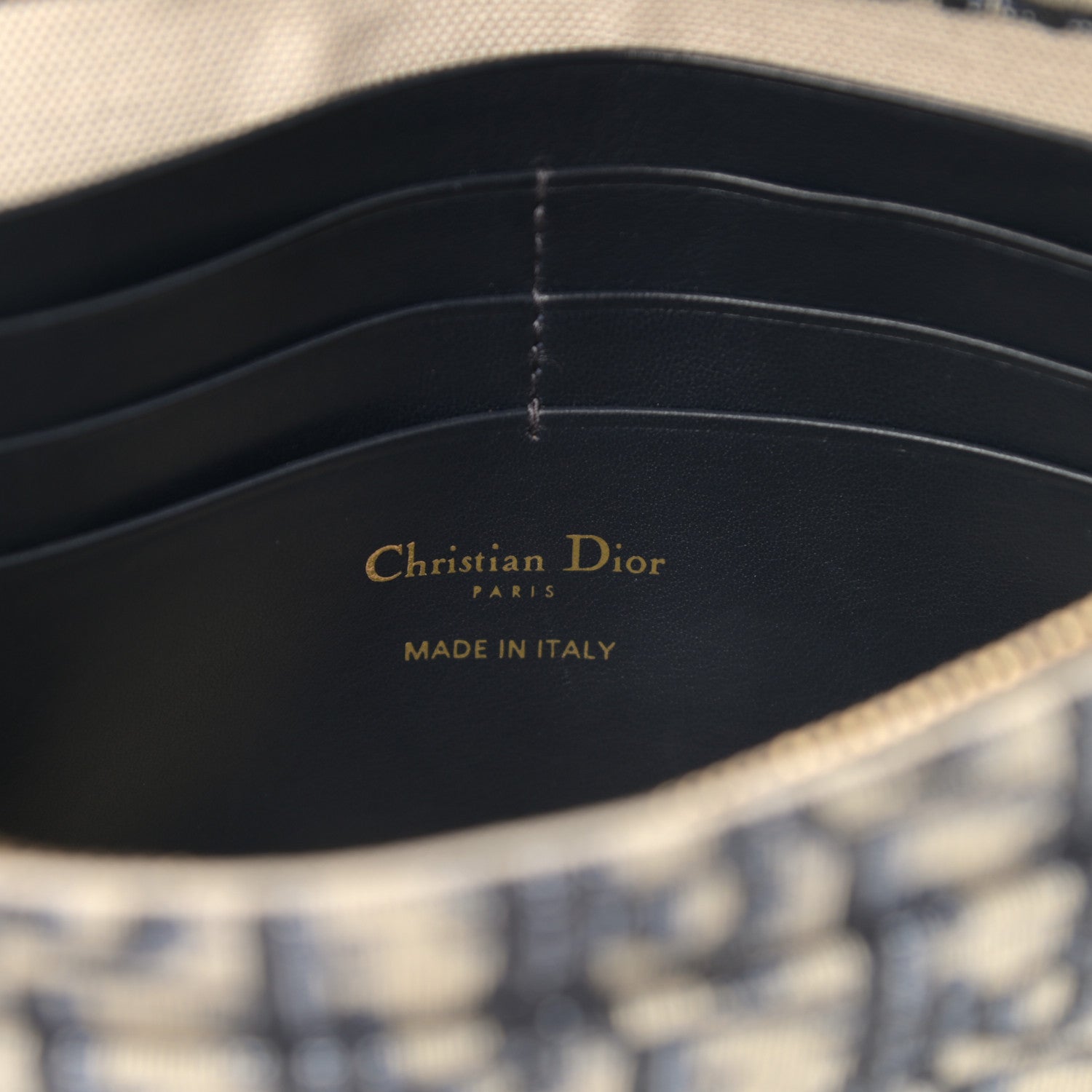 Christian Dior Oblique Saddle Chain Pouch Blue 5 of 9