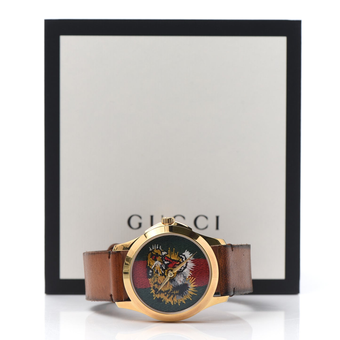 Stainless Steel Calfskin 38mm Le Marché Des Merveilles Tiger Quartz Watch