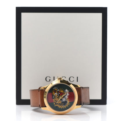 Gucci Stainless Steel Calfskin 38mm Le Marché Des Merveilles Tiger Quartz Watch 6 of 6