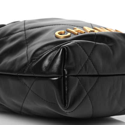 Chanel Shiny Calfskin Quilted Mini Chanel 22 Black 10 of 11