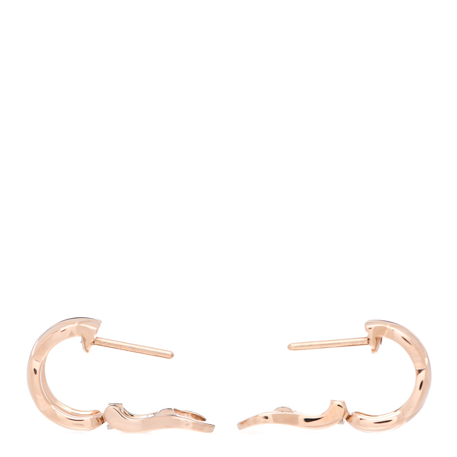 Chanel 18K Beige Gold Coco Crush Hoop Earrings 3 of 5