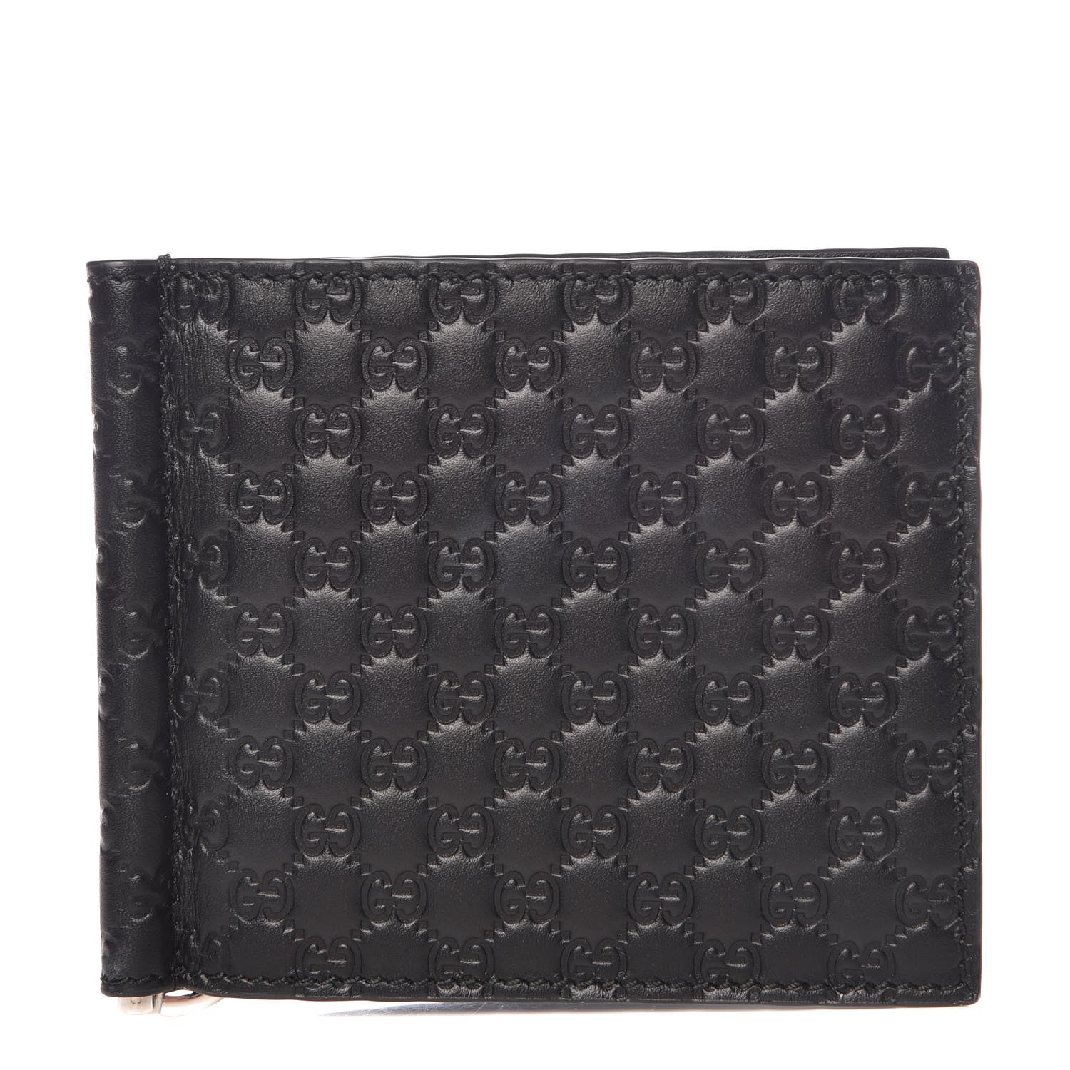 Gucci Microguccissima Bi-Fold Money Clip Wallet Black 1 of 9