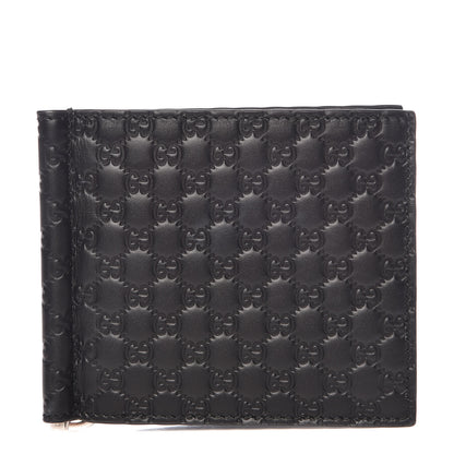 Gucci Microguccissima Bi-Fold Money Clip Wallet Black 1 of 9