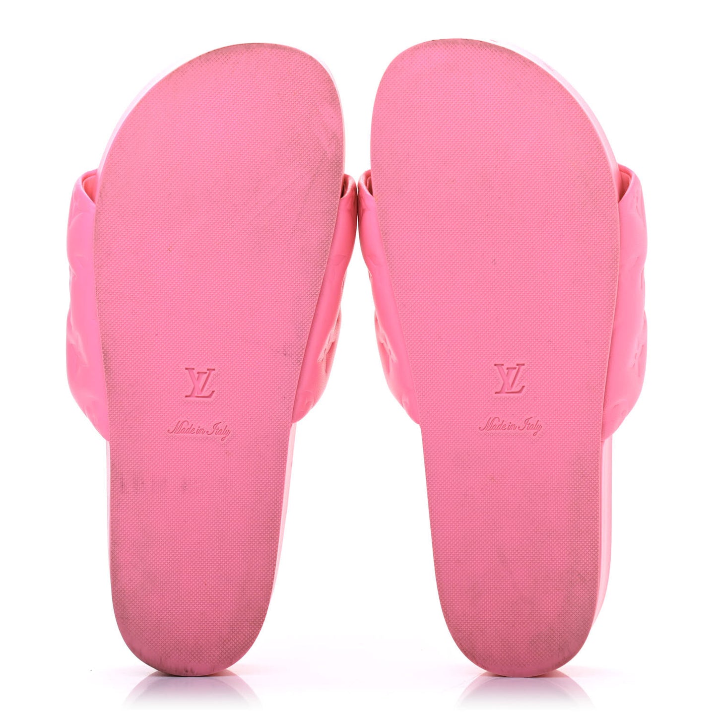 Lambskin Embossed Monogram Jumbo Flatform Mule Sandals 38.5 Rose Pop
