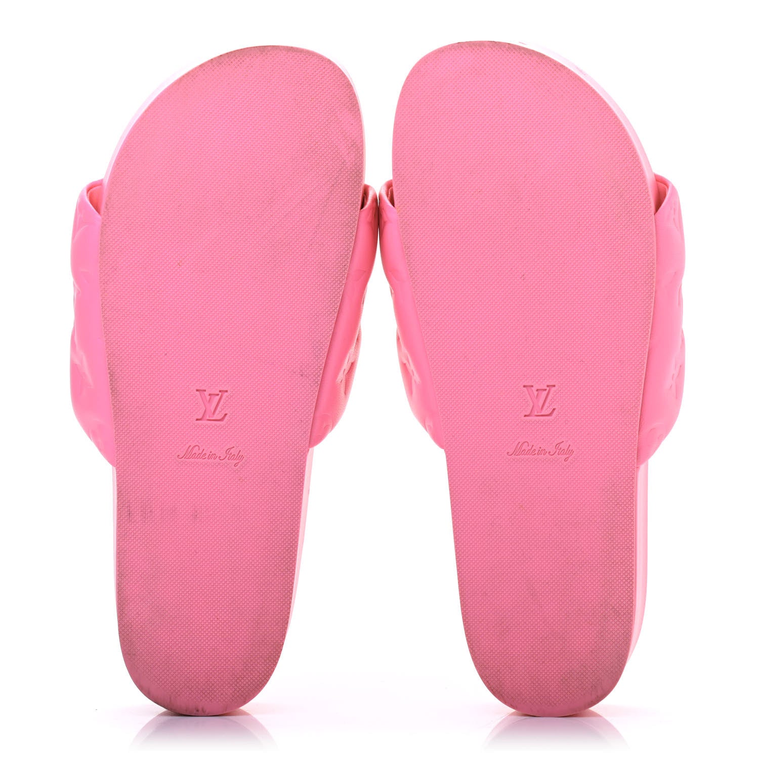 Louis Vuitton Lambskin Embossed Monogram Jumbo Flatform Mule Sandals 38.5 Rose Pop 4 of 4