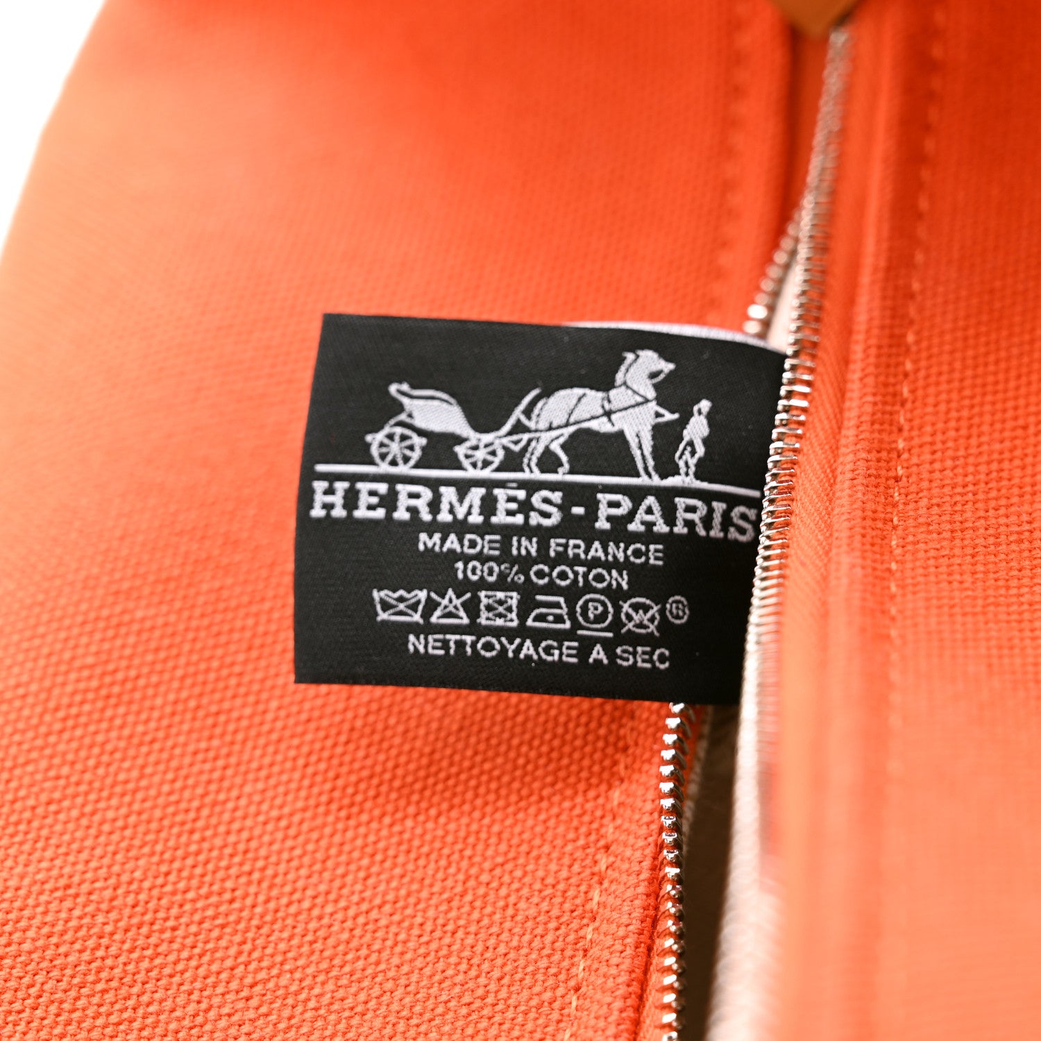 Hermes Canvas Large Bride-A-Brac Pouch Orange Feu Burgundy 6 of 6