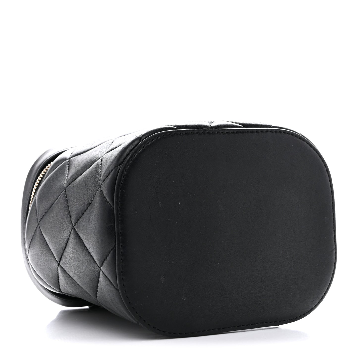 Lambskin Quilted Trendy Vanity Case Black