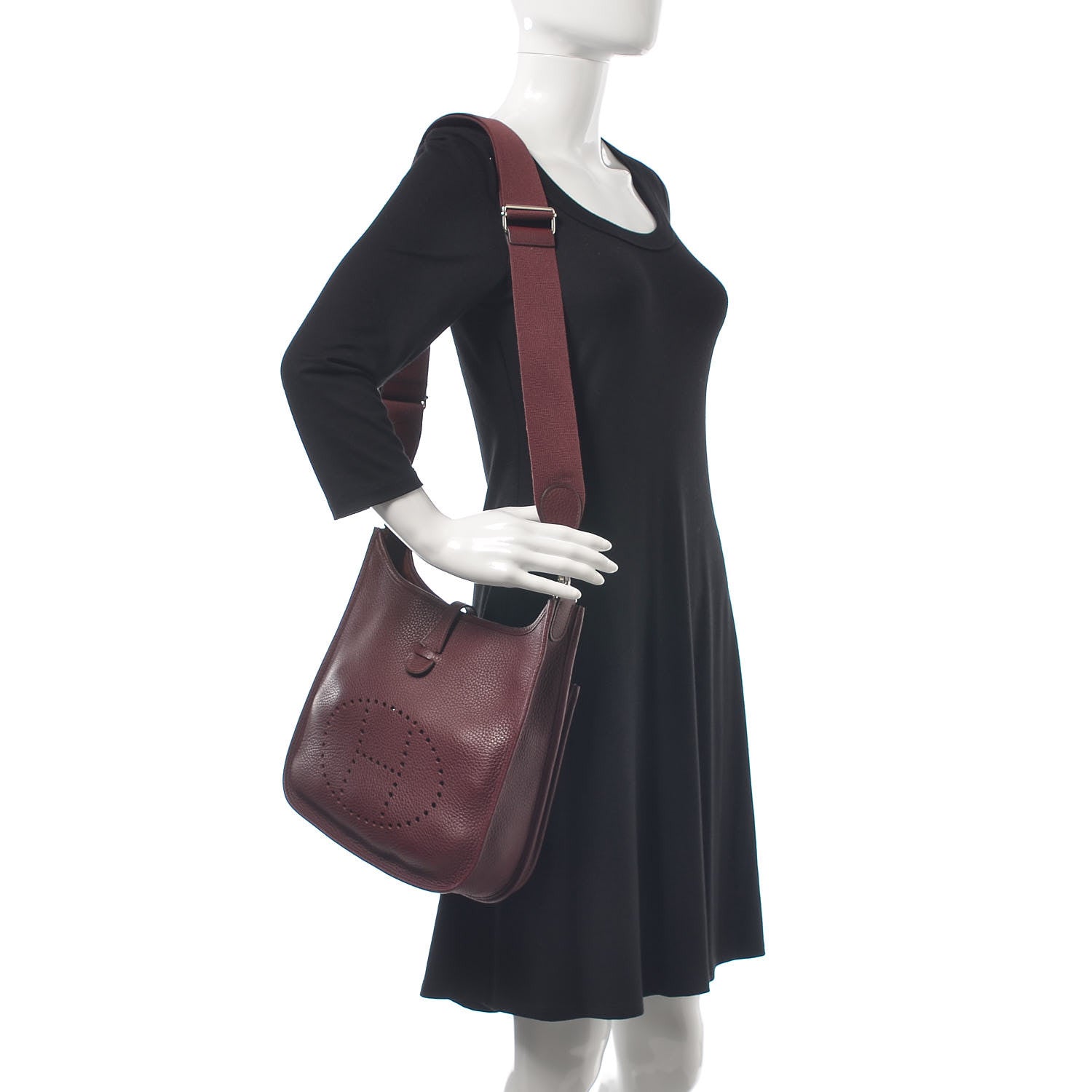 Hermes Taurillon Clemence Evelyne III PM Bordeaux 2 of 12