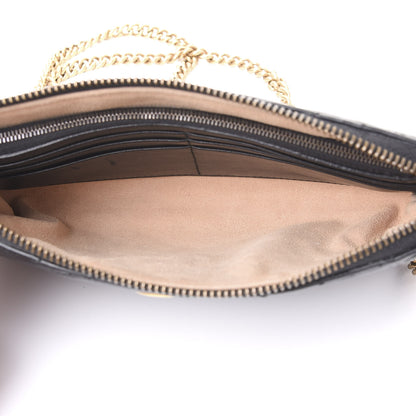 Gucci Calfskin Matelasse Mini GG Marmont Chain Bag Black 4 of 8