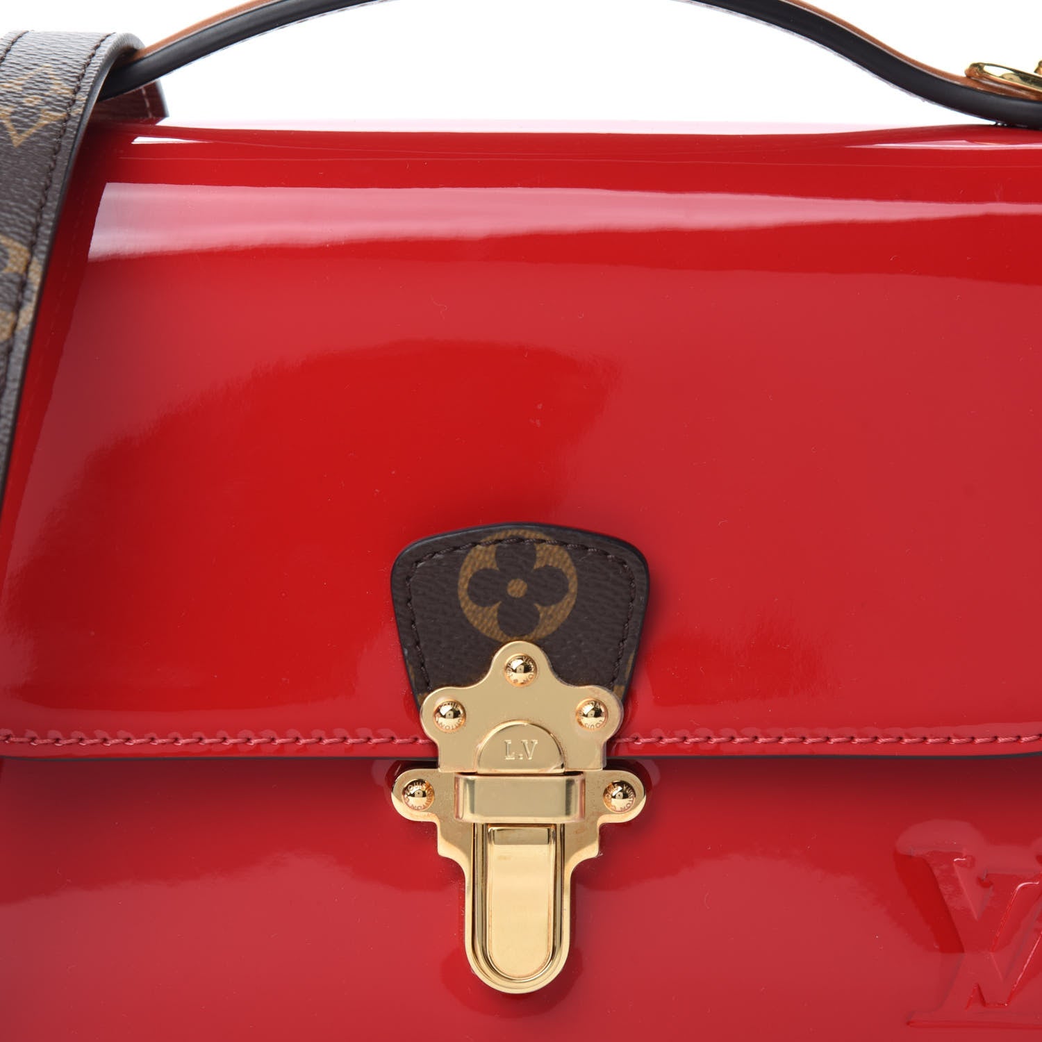Louis Vuitton Patent Calfskin Monogram Cherrywood BB Scarlet 10 of 11