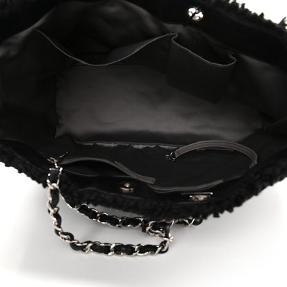 Chanel Vinyl Quilted Funny Tweed Tote Black 4 of 9