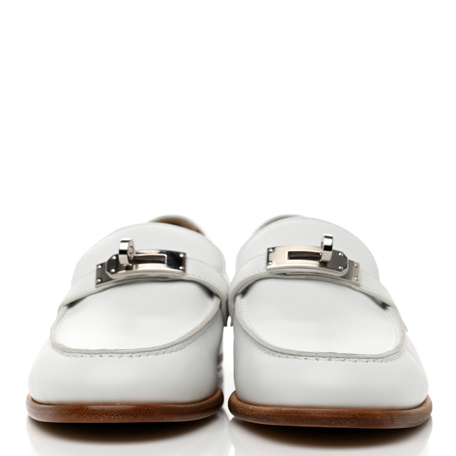 Hermes Calfskin Womens Destin Loafer 36 White 2 of 9