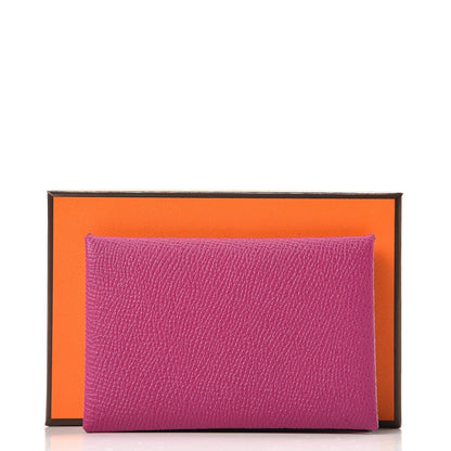 Hermes Epsom Calvi Card Case Rose Pourpre 8 of 8