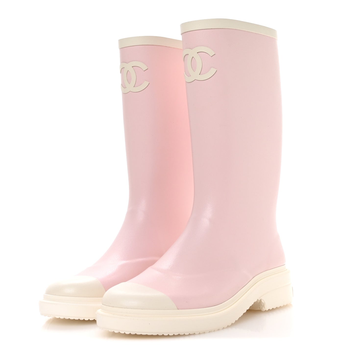 Caoutchouk CC High Boots 38 Light Pink White