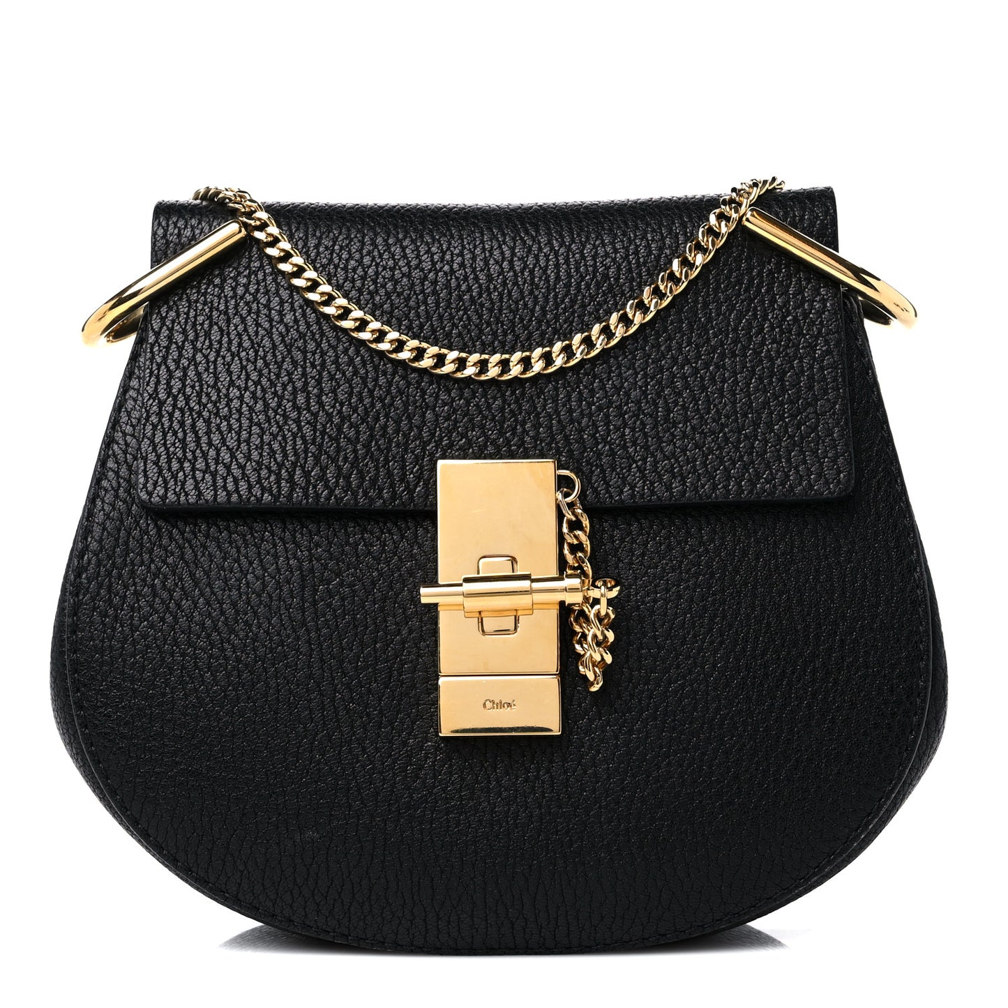 Grained Lambskin Drew Shoulder Bag Black