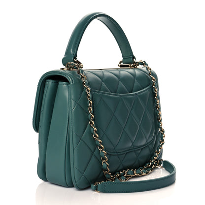 Chanel Lambskin Quilted Small Trendy CC Flap Dual Handle Bag Green 2 of 9