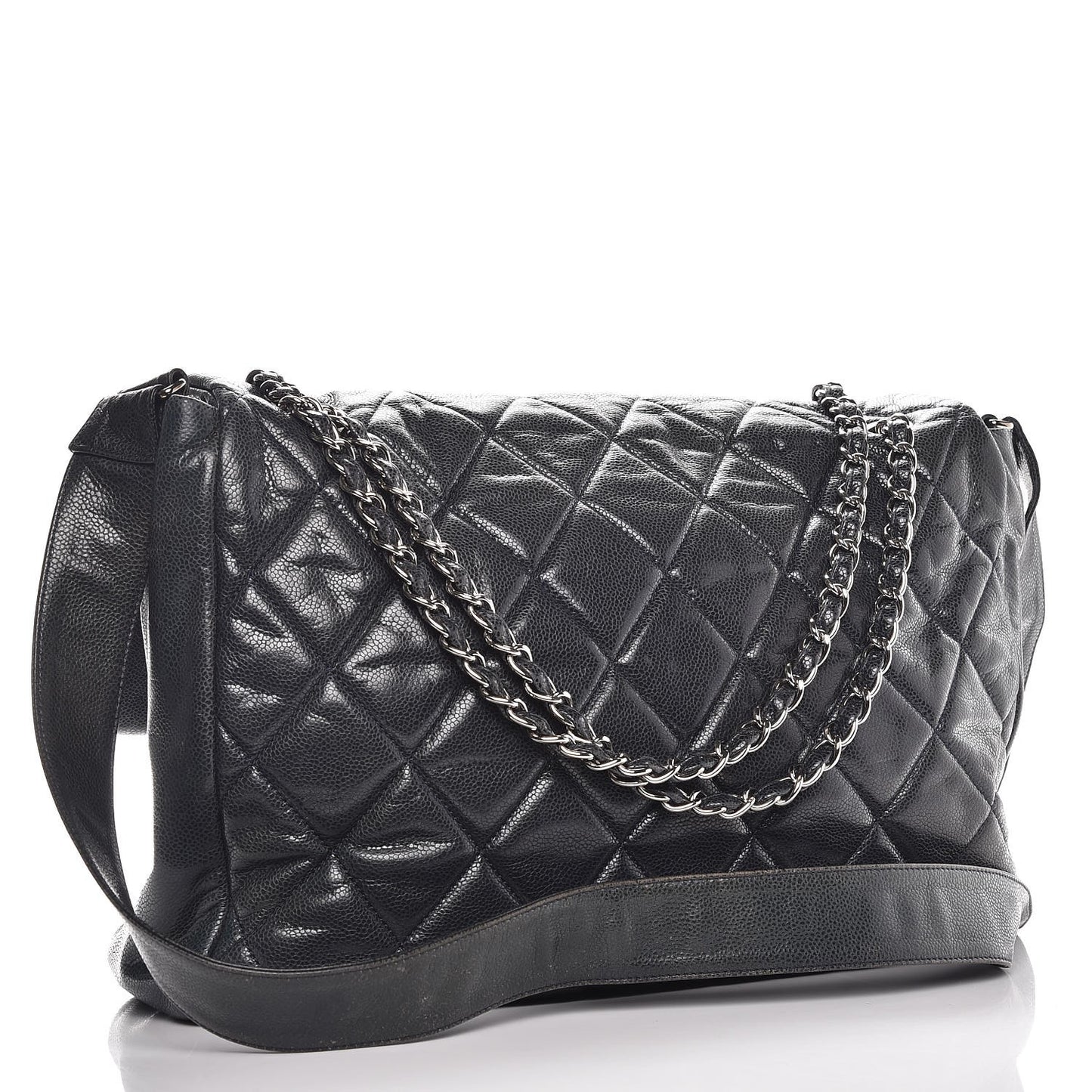 Glazed Caviar Quilted Stretch Spirit Messenger Bag Blue
