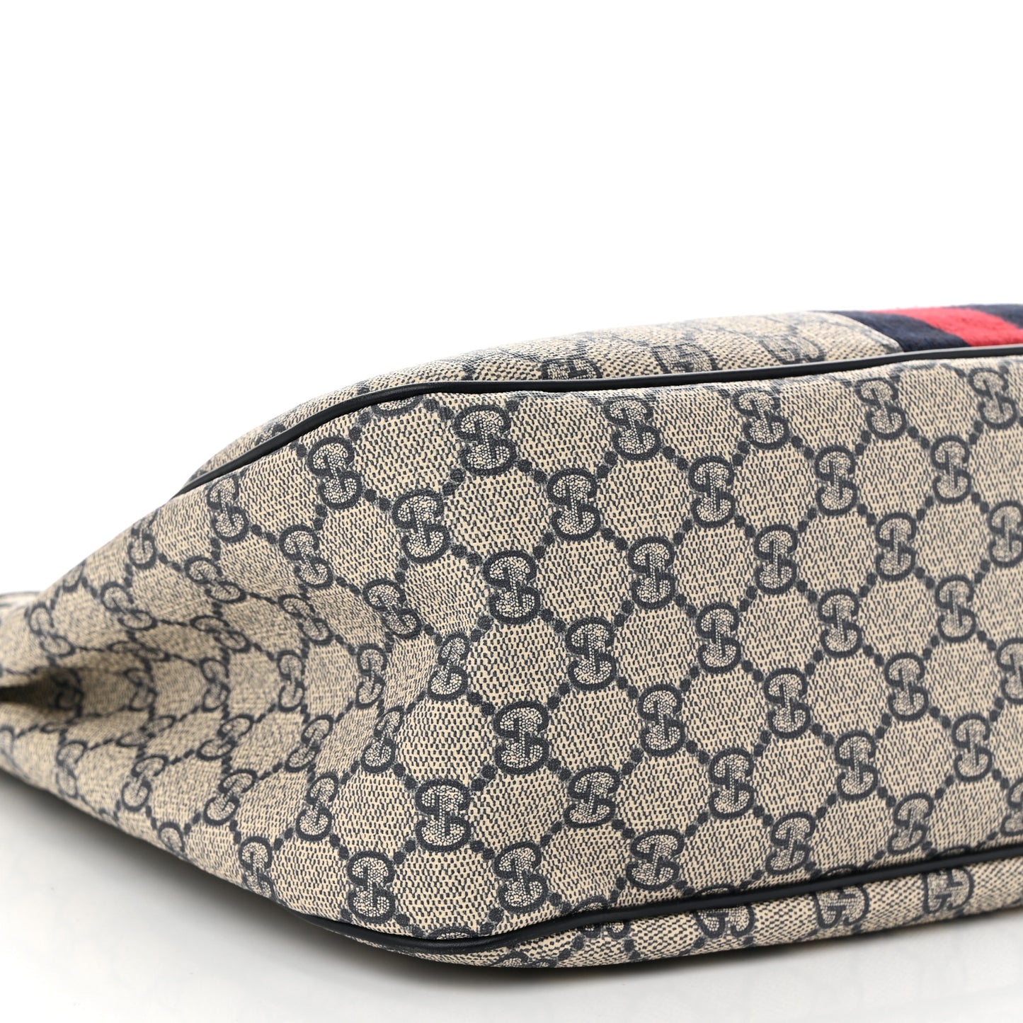 GG Supreme Monogram Sherry Line Web Hobo Beige Blue