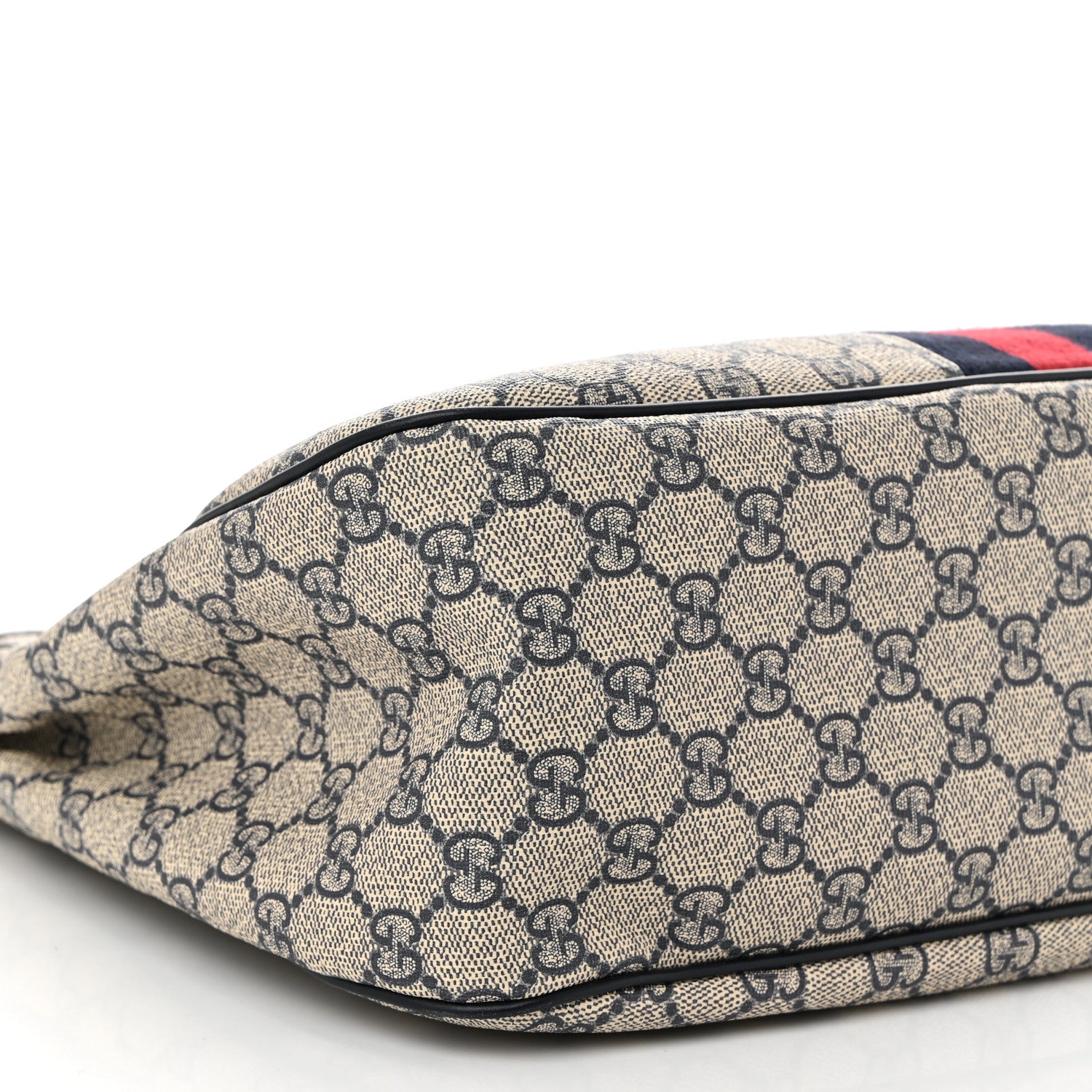 Gucci GG Supreme Monogram Sherry Line Web Hobo Beige Blue 9 of 10