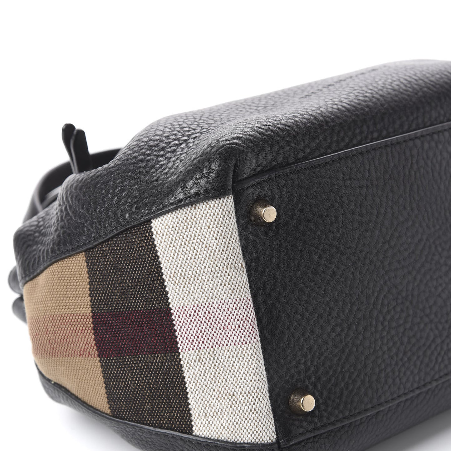 Grainy Calfskin House Check Small Maidstone Black