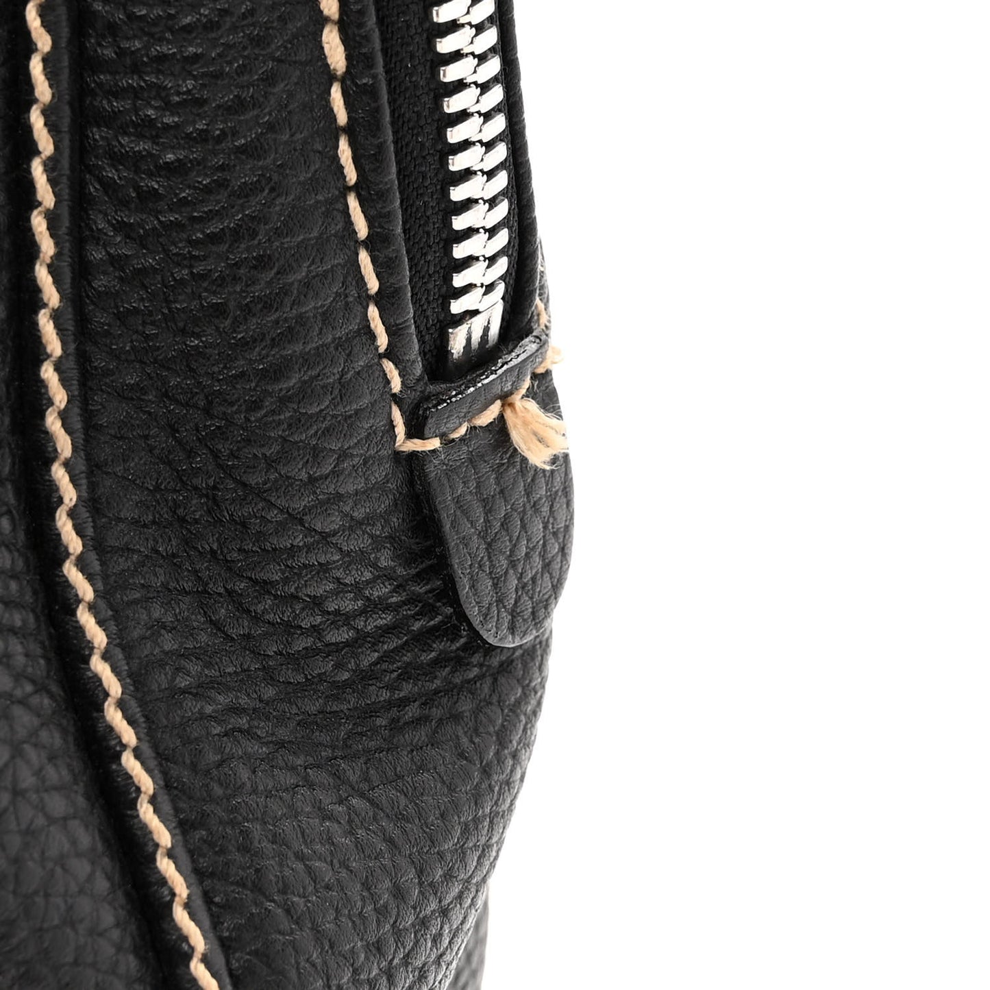 Grained Calfskin Tassel Hobo Black